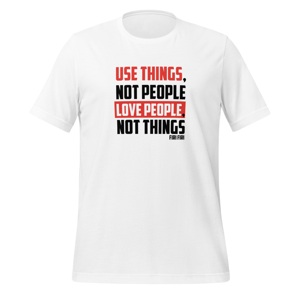 unisex black t shirt use things not people