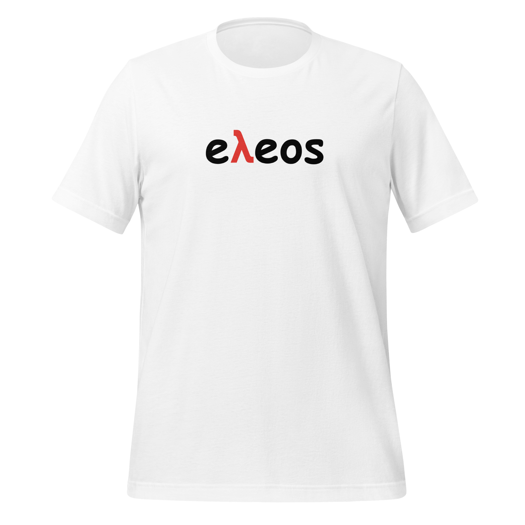 eleos white unisex tshirt
